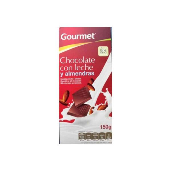 Tableta Chocolate c/Leche/Almendras 150g