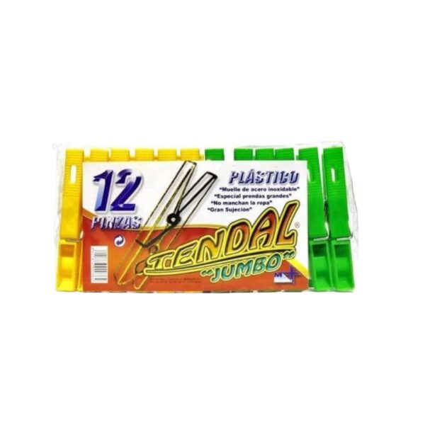 Pinza plástica de tender Jumbo Style 12ud